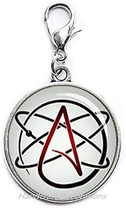 HandcraftDecorations Атеист симбол патент влечење, атеистички јастог, патент, атеизам, атеизам, научен накит, атеист, повлекување