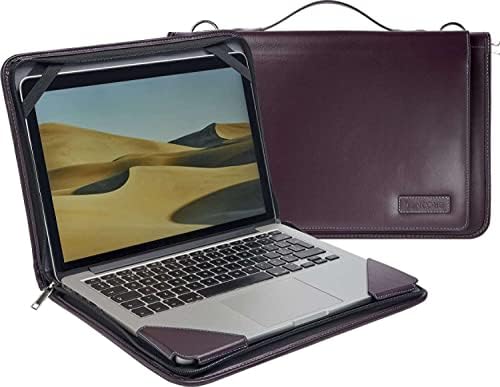 Случај за лаптоп со лаптоп со пурпурна кожа од Бронел - Компатибилен со лаптопот ASUS E210 11.6