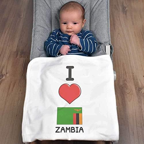 Азиеда „Ја сакам Замбија“ памучно бебе ќебе / шал
