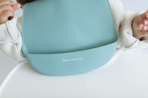 Neutbaby Silicone Baby Bibs | Сет од 2 мала тежина мека лесна за чистење на водоотпорни прилагодливи збирки за бебиња