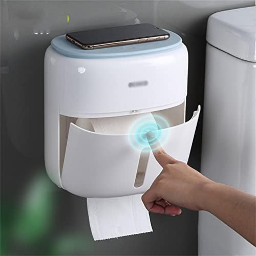 Genigw тоалетна ткиво кутија тоалетна хартија фиока за бања, монтирана бања перфорирана тоалетна хартиена хартија полица за хартија