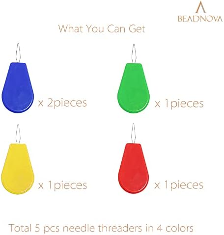 Алатка за игла за везови на Beadnova 5pcs пластична жица јамка машина за шиење игла за игла за шиење на рака занаетчиски занаетчиски занаетчиски