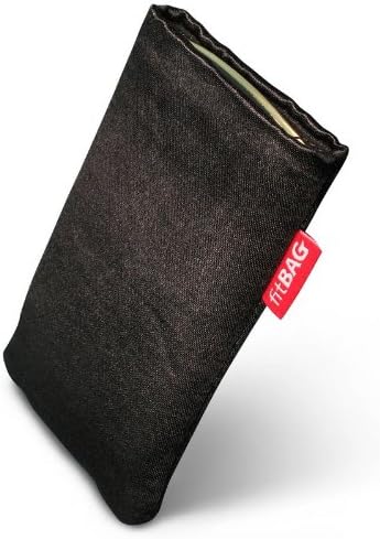 FitBag Techno Black Custom прилагодена ракав за LG Google Nexus 5. Тука за ткаенини со фини костум со интегрирана обвивка за микрофибер за чистење на дисплејот