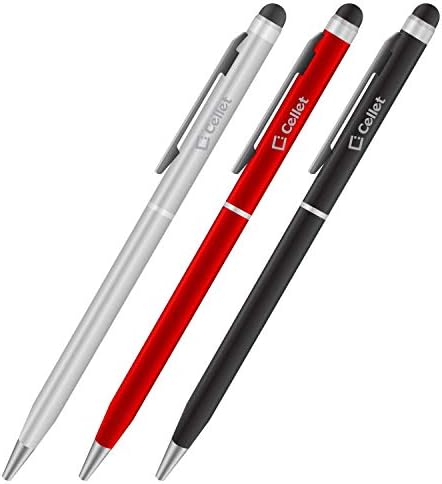 Pro Stylus Pen за Asus Zenpad 3 8.0 Z581kl со мастило, голема точност, дополнителна чувствителна, компактна форма за екрани на допир [3 пакет-црно-црвен-силвер]