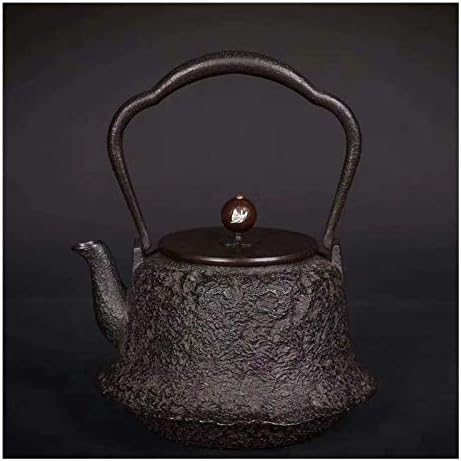 Котел за чај Nlywb, јапонски сад за чај, чајник од леано железо со инфузер, чај за дизајн на бранови обложени со емајлиран ентериер