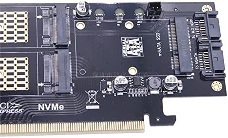 Конектори 3in1 M.2 B+M Key M SATA SATA TREISK верзија за експанзија картичка NVME NGFF до PCI-E 4X Адаптер картичка за проширување картичка-картичка-