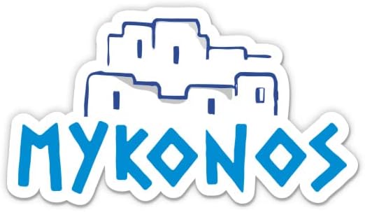 Налепница на грчки остров Mykonos - налепница за лаптоп 3 - водоотпорен винил за автомобил, телефон, шише со вода - Decal Mykonos