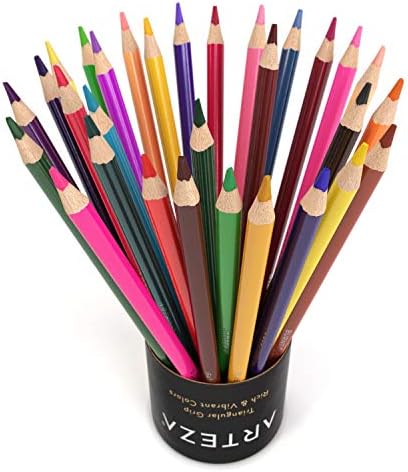 Моливи во боја на артеза, 48 Бои, Мек, Високо Пигментиран И Артеза Електричен Острилка За Моливи, Црна, Одговара на Моливи од 7-11 мм, Канцелариски