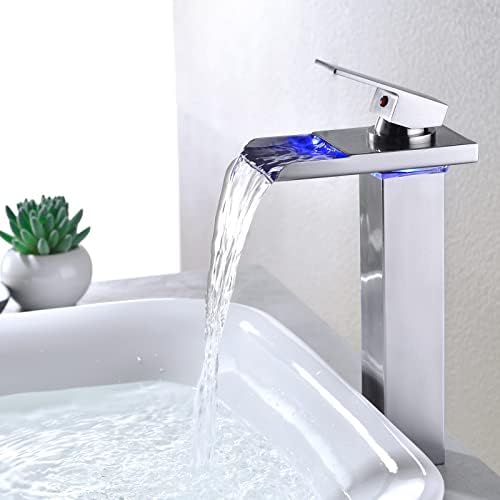 XimClike LED тапа за бања Висока WATEFLAY BATAY TALL FAUCTET за мијалник 1 дупка со црна бања Тумблер чаша купатило за заби, држач