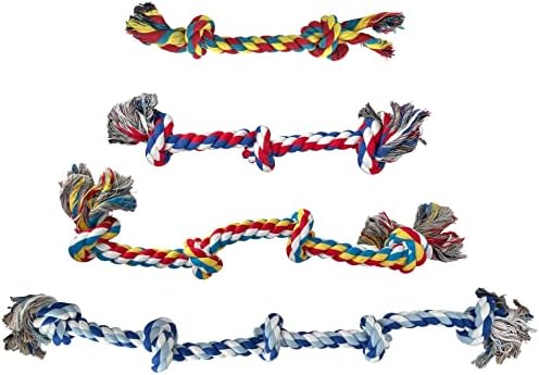 Petbox плетено јаже играчка за џвакање за кучиња - голем пет јазол 35 “