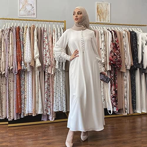 Lariau Сонце фустан жени лето обична цврста муслиманска абаја исламски арапски кафтан долг ракав муслимански наметка мек елегантен здолништа