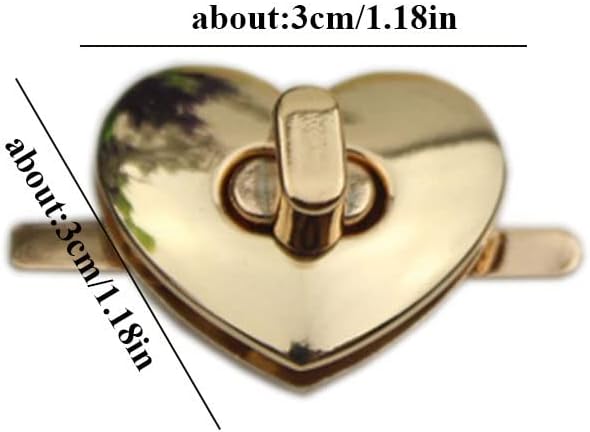 SDGH Heart Shape Tagk заклучување за заклучување метални вртења за заклучување на заклучувања за чанти чанти чанти чанти хардверска торба додатоци