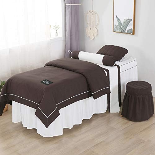 Постелнина за масажа со цврста боја за убавина, памук мека масажа за масажа поставува кревети со дупка за одмор на лице за дишење
