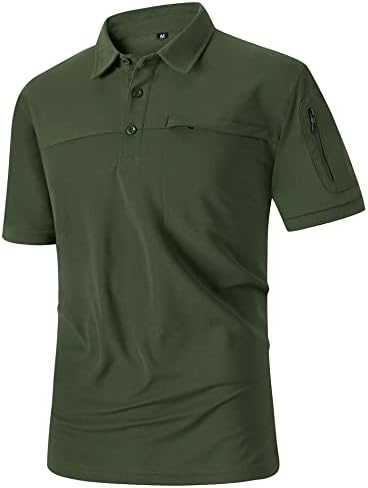 Јакна од машка маичка со кратки ракави влага за голф -кошули на отворено тактички поло тактички поло