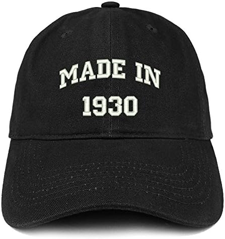Трендовски продавница за облека направена во 1930 година Текст Извезена 93 -ти роденден со четкано памучно капаче