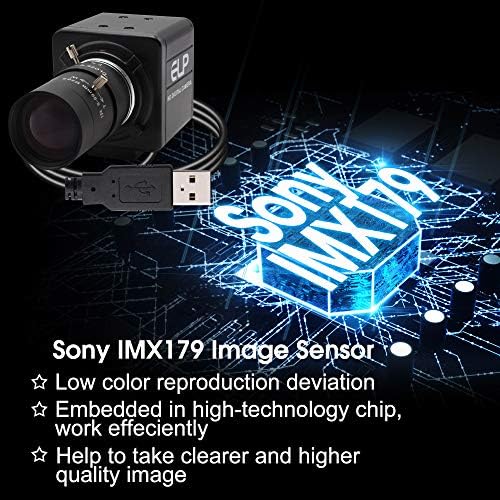 Hotpet 8MP Optical 10x Zoom 5-50mm леќи Веб-камера 2448P Mini USB камера и 1 мегапикселна USB безбедносна камера веб-камера со ноќно гледање,