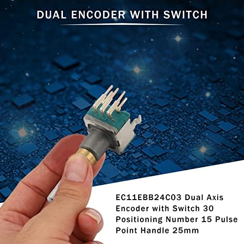 AEBUKGL EC11EBB24C03 Encoder со двојна оска со прекинувач 30 позиционирање број 15 рачка на пулсот 25мм