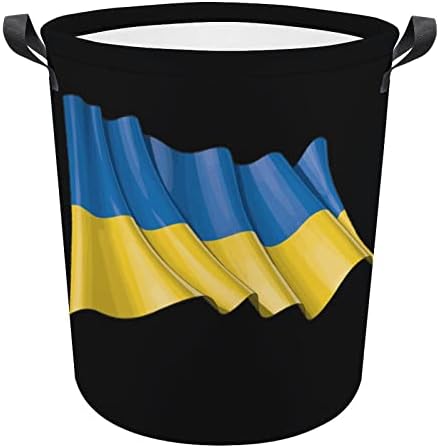 Знаме На Украина Голема Корпа За Перење Што Може Да Се Преклопи Корпа За Перење Издржлива Корпа За Складирање Организатор На Играчки