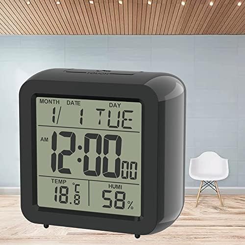 LMMDDP дигитален термометар во затворен термометар Електронски просторија хигрометар Влажност на влага е приказ за десктоп часовник за аларм