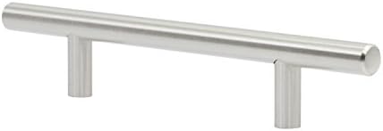 Хардвер на ROK 10 пакет 4-1/4 Дупка модерна лента за шипки со четкани никел кујна суета за комбинезори за влечење рачка 7-13/32 Целокупната должина P503108bn