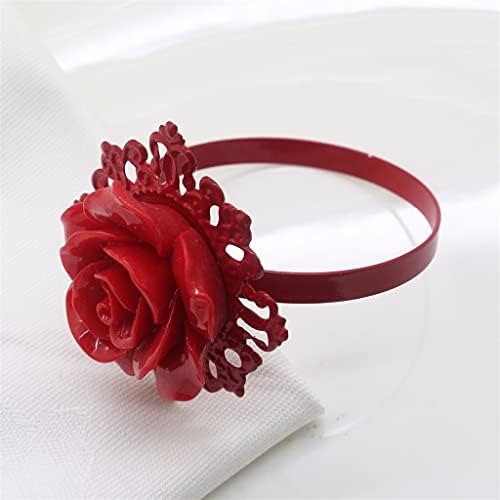 Ganfanren 6pcs / 10 парчиња црвена серија роза украс за салфетка, погоден за прием за венчавки, роденденска забава, тока