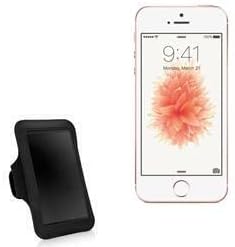 Boxwave Case компатибилен со iPhone SE - Спортски амбранд, прилагодлива амбалажа за тренинг и трчање за iPhone SE, Apple iPhone SE - etет Блек