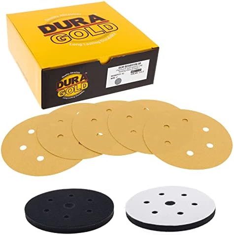 Dura-Gold 100 Git 6 Дискови со шкурка, 6 дупки за шема и влошки за интерфејс со мека густина