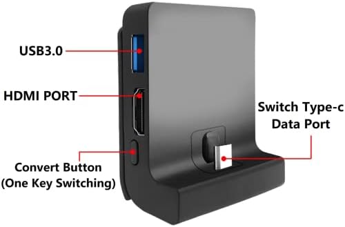 Switch Dock, прекинувач ТВ -докинг станица за Nintendo, Switch OLED Dock, преносен прилагодлив ТВ полнење пристаниште 4K HDMI USB 3.0