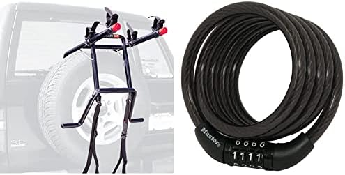 Ален Спорт Делукс 2-велосипедски резервни гуми за гуми, црна и мастер заклучување на велосипед, заклучување на велосипед, заклучување на велосипед, заклучување на к