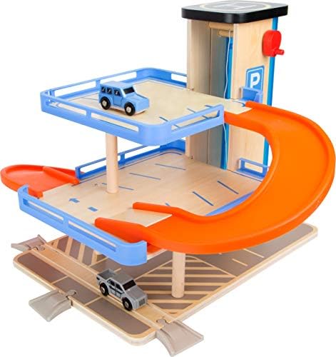 Комплетна игра за паркирање со дрвени играчки со мали нозе, комплетна претстава дизајнирана за деца 3+