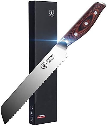 Волп кујнски нож за нож - нож за леб 8 инчи и нож за хеликоптер - Тешки месо од месо од 6 инчи германски 1.4116 HC од не'рѓосувачки