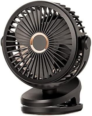 Мини вентилатор за полнење, ротација на 10000 °, 4 брзина, ветровито, црн, тивок климатик за работна површина, спална соба и