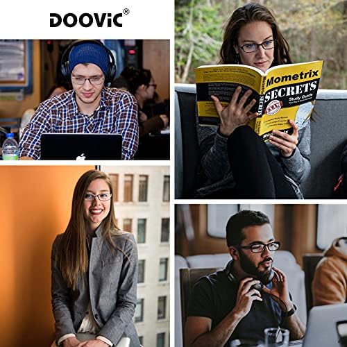 DOOViC 2 Пакет Читатели Сина Светлина Блокирање Очила За Читање 2.75 Сила Флексибилни Лесни Анти Замор Компјутерски Очила За Читање За Жени Мажи
