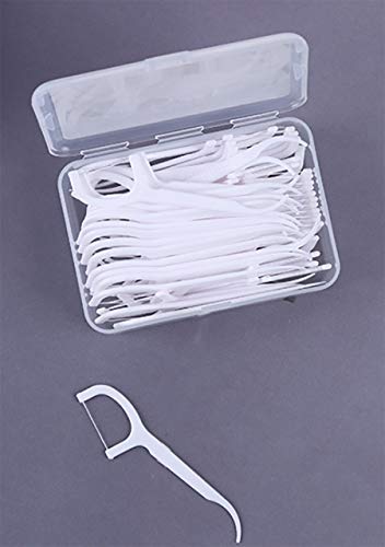 Basyousel Floss Picks Dental Floss Stick, 50 заболувања на стоматолошки конец, бел, пакет од 5