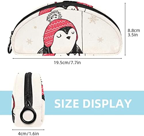 Тбуобт Торба За Шминка Патување Козметичка Торба Торбичка Чанта Чанта Со Патент, Цртан Филм Животински Пингвин