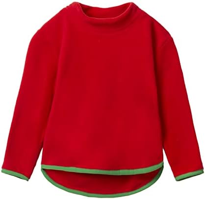 Кралство од кал Мали момчиња девојчиња Поларно руно пуловер џемпери со лесен исмејуван врат со долг ракав топла обична зима