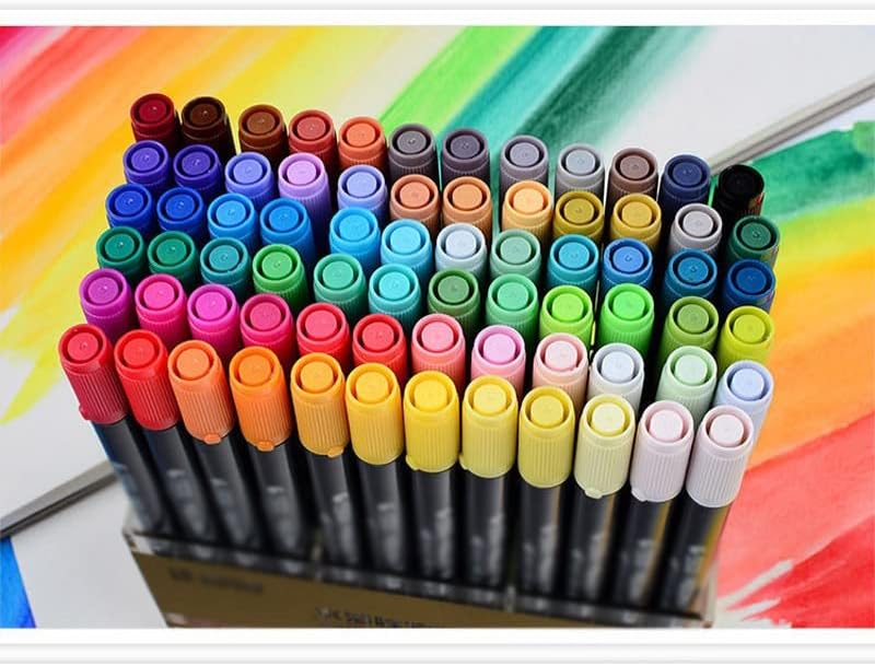 Jahh сликарство Пенка бои со двојни совети за акварел за четка за четка за пенкало поставено со фининерски врв за цртање дизајн на уметнички