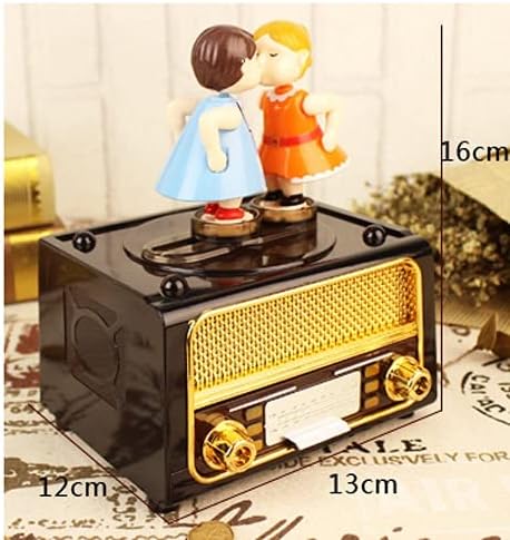 Seasd Ретро Радио Во Облик На Врти Музичка Кутија Креативна Смешна Музичка Кутија Музички Накит Кутија За Складирање Дете Роденден
