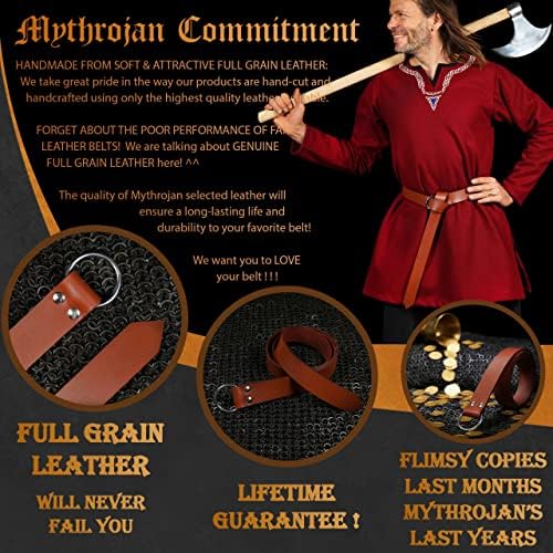 Митројан о прстен Средновековен кожен викиншки појас: Ларп СЦА воинска готска ренесанса