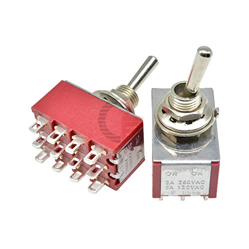 MTS-402 TOGGLE SWITCH 1322MM RED 12PIN ON-OFF SILVER CONTOCTOR 120V 5A 250V 2A