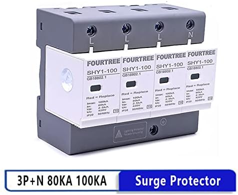 SVAPO 1PCS House Moilning Protection Arserster Surge Protector AC 3P+N 40 ~ 80Ka 60Ka ~ 100KA 385V 420V SPD SPD Заштита на низок напон