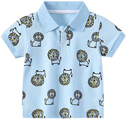 Детско дете бебе бебе новороденче кошула солидна кратка ракав симпатична цртана рута за печатење маица блуза врвови облеки маички кошула дете дете момче
