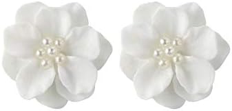 Прекрасна бела цветна бисерна приврзова слатки обетки тинејџерски девојки кружни обетки обетки модни буци обетки за жени накит