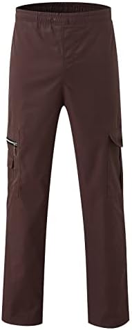 Тактички карго панталони за мажи во Ticcoy Опуштено вклопување во панталони за пешачење лабава еластична еластична половината