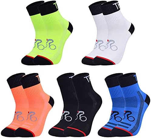 Ултрафун 5/10pack Спортски велосипедски чорапи Шарени анти -миризливи глуждови кои трчаат атлетски чорапи