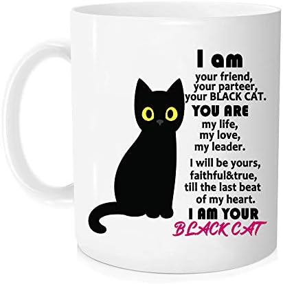 Послушно смешна кригла кафе - јас сум ваш пријател вашиот партнер Твојата црна мачка кафе -кригла - совршени чаши за мажи и жени, тој или