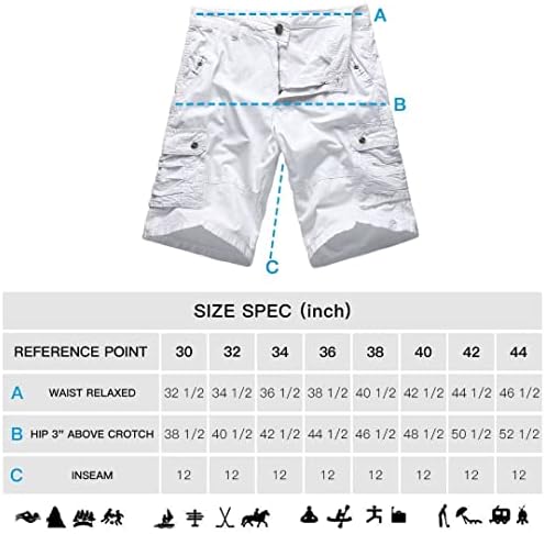 Машки Товарни Шорцеви Со Опуштено вклопување Мулти-Џебови Класични Кратки Панталони На Отворено За Мажи