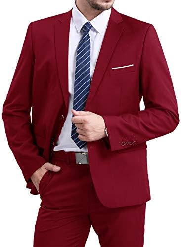 Mens Slim Fit Blazer јакна со два копчиња, измешана јакна од лежерна костум