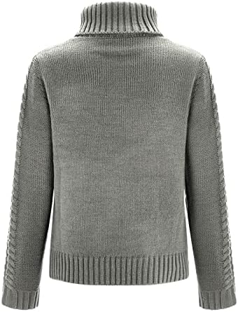 Commentsенски Turtleneck цврста боја плетена џемпер со долг ракав кабел цветно дно џемпер женски рибар џемпер