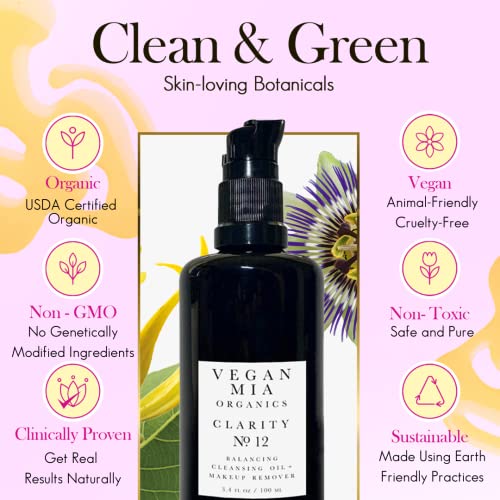 Вегански Миа-USDA Сертифициран Органски Масло За Чистење На Лицето &засилувач; Шминка Отстранувач- Растителни, Сите Природни Хидратантни Масло За Чистење Со Масло Од